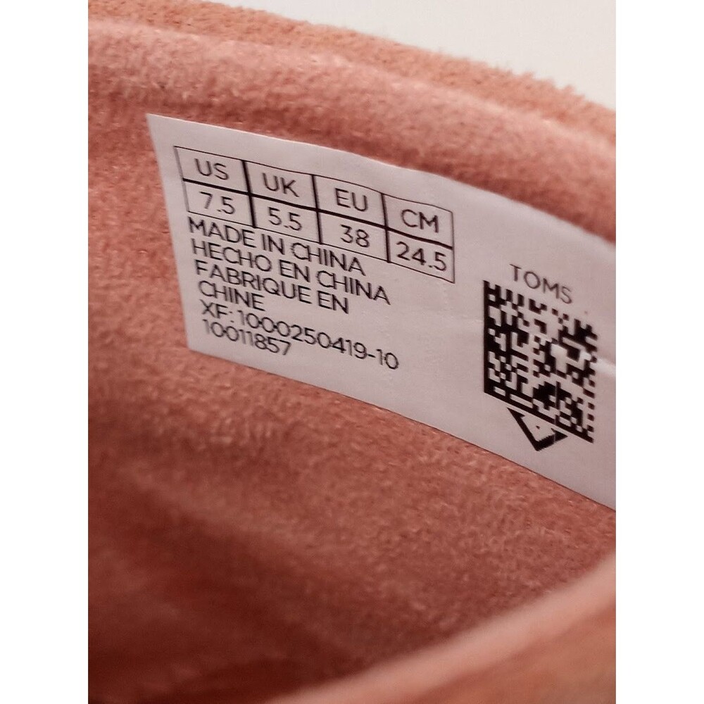 TOMS Women’s Monica Blush Pink Suede Espadrille Wedge Sandals Size 7.5 - Picture 15 of 16